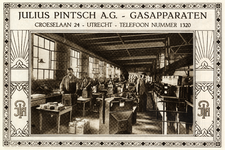 221990 Afbeelding van een advertentie van de Gasapparatenfabriek Julius Pintsch A.G. (Croeselaan 24) te Utrecht, ...
